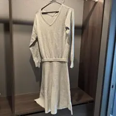 ROYAL PARTY グレー ニットワンピース 長袖