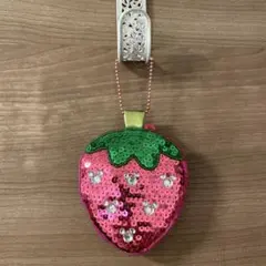 美品ミニーマウス　ディズニー　スパンコール　ミニポーチ　ストラップ