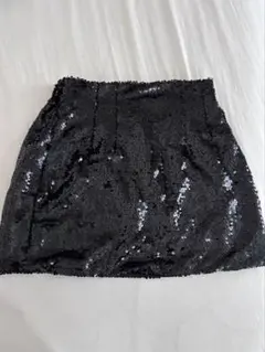 【美品】スパンコールミニスカート　レイヤード　古着　y2k タイトスカート