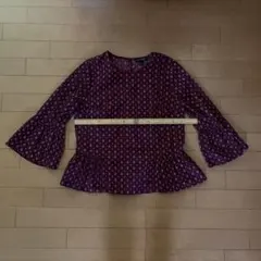 BANANA REPUBLIC バーガンディ 七分袖チュニック Sのサムネイル