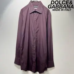 希少 ドルチェアンドガッバーナ D&G ゴールド 無地 デザイン 長袖 シャツ