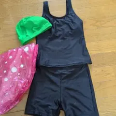 水着セット 黒 タンクトップ ショートパンツ