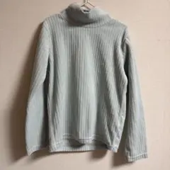 リブハイネック長袖フリース