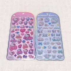 【正規品】 サンリオ ハローキティ　シナモン　コットンパフィーシール 2枚セット