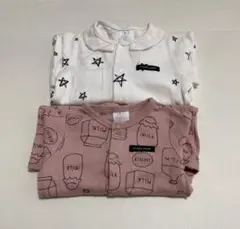 中古MILKISSロンパース カバーオール2枚セット 星/ミルク