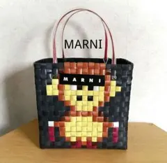 新品未使用】マルニMARNIグリーンキャット バスケットバッグねこ カゴ