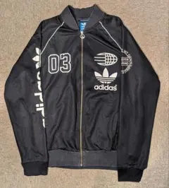 【L10】2014年製adidasトラックジャケットワールドマークロゴブラック