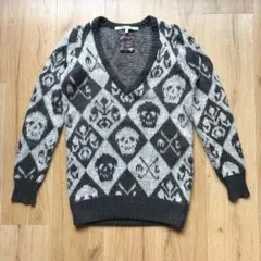 【美品】マークアンドロナ ニット セーター スカル Vネック 厚手 グレー 2025年最新】MARK&LONA メンズ ニット・セーターの人気アイテム