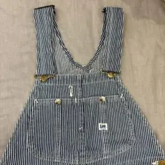 Lee/オーバーオール 白、ネイビーストライプ