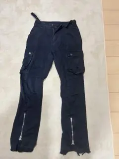 値下げ希望可mnml/FRONT ZIP FLARE CARGO PANTS