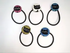 猫の顔デザイン ヘアゴム 5個セット