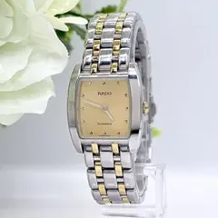 極美品 ラドー RADO フローレンス スクエア コンビ 新品電池 クォーツ 極美品 ラドー RADO フローレンス スクエア コンビ 新品電池 クォーツ