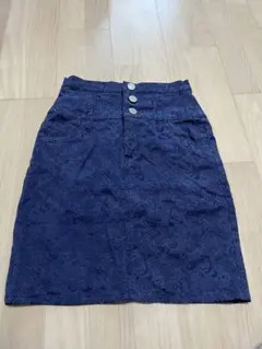 ハイウエストタイトスカート　紺色　Sサイズ