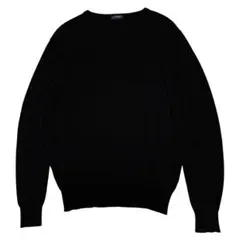 BEAMS F コットン クルーネックニット イタリア製 ブラック メンズ 50