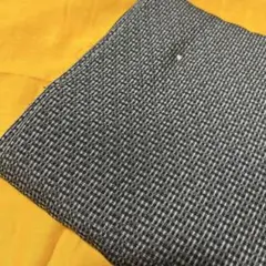 紺　グレー　格子　縞　紬　お召し　洗い張り　反物