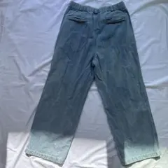 GU ライトブルー ワイドパンツ