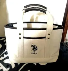 U.S.POLOキャンバス トートバッグ ホワイト