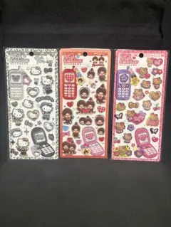 【正規品】平成はっぴーフォンシール　3枚　キティ　もんちっち　サンリオ
