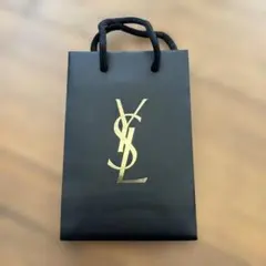 YSL 黒の紙袋 ゴールドロゴ　約12cm x18cm マチ6cm