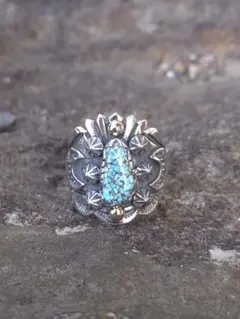 ティンバーラインターコイズ　リング　インディアンジュエリースタイル　ナバホ風