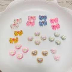 デコパーツ　ネイルパーツ　リボン　ハート