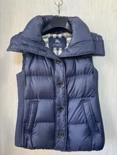 Burberry London ネイビー ダウンベスト フード付き
