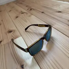 ロゴ入り サングラス ブラウン ブルーレンズ