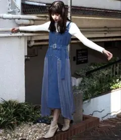 スタッズプリーツデザインワンピース　レディアゼル