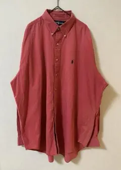 90s 00s ラルフローレン BLAIRE BDシャツ XL ピンク フェード