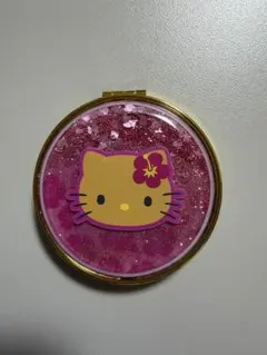 ハローキティ コンパクトミラー ピンク　日焼けキティ