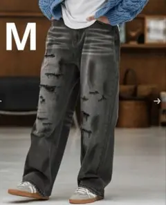 CAMBIO ブラックデニムパンツ ダメージ加工 Mサイズ　新品