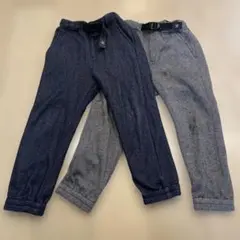 ストレッチ素材 長ズボン 裏起毛100cm ２枚組