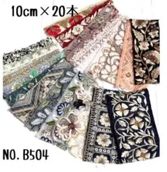 【NO.B504】インド刺繍リボン 10cm 刺繍リボン ハギレ　カット売り