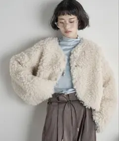OLUN Shaggy knit cardigan - メルカリ