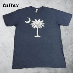 ヤシの木 Tシャツ L 紺 三日月 パルメットツリー 古着 メキシコ製 半袖