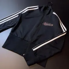 希少✨️ adidas ラインストーン ロゴ ブラック トラックジャケット S