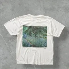 90sクロードモネ ジヴェルニーの庭 アートTシャツ L相当白ユーロ 