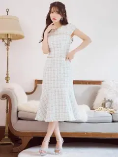 ツイードマーメイドドレス