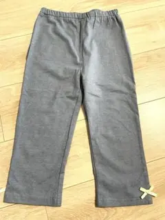 【新品未使用品】プティマイン レギンス パンツ 刺繍 120 リボン ブルー