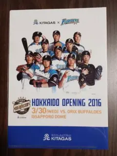 クリアファイル　A5サイズ　北海道日本ハムファイターズ　2016年　開幕戦