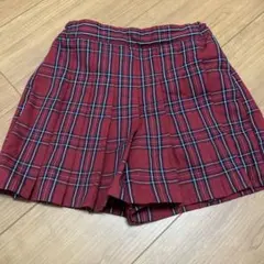 UNIQLO 赤 チェック柄 スカート 120 おまけつき