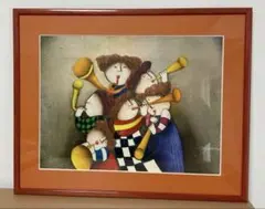 海外購入絵画　ジェイ・ロイバル　音楽隊　油彩画　イタリア製高級額付 海外購入絵画 ジェイ・ロイバル 音楽隊 油彩画 イタリア製高級額付