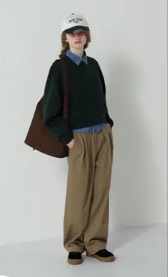 チノバレルレッグタックパンツ 32 ベージュ M