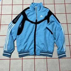【値下げ】adidasClima ハーフジップナイロンジャケット M 水色のサムネイル