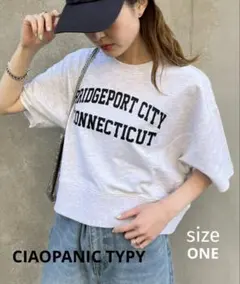 CIAOPANIC TYPY クロップド丈裏毛カレッジロゴプリントTEEのサムネイル