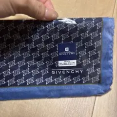 【新品未使用】GIVENCHY ハンカチ ブルー ロゴ柄