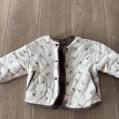 キッズアウター クリーム色 花柄
