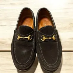 ローファー　ビンテージGUCCI 黒 ゴールド金具 イタリア製