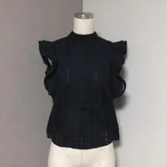 エヴリス レース フリル ハイネック ブラウス