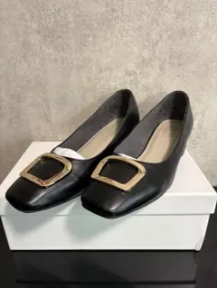 美品 エレガンス卑弥呼 スクエアバックル パンプス 24cm